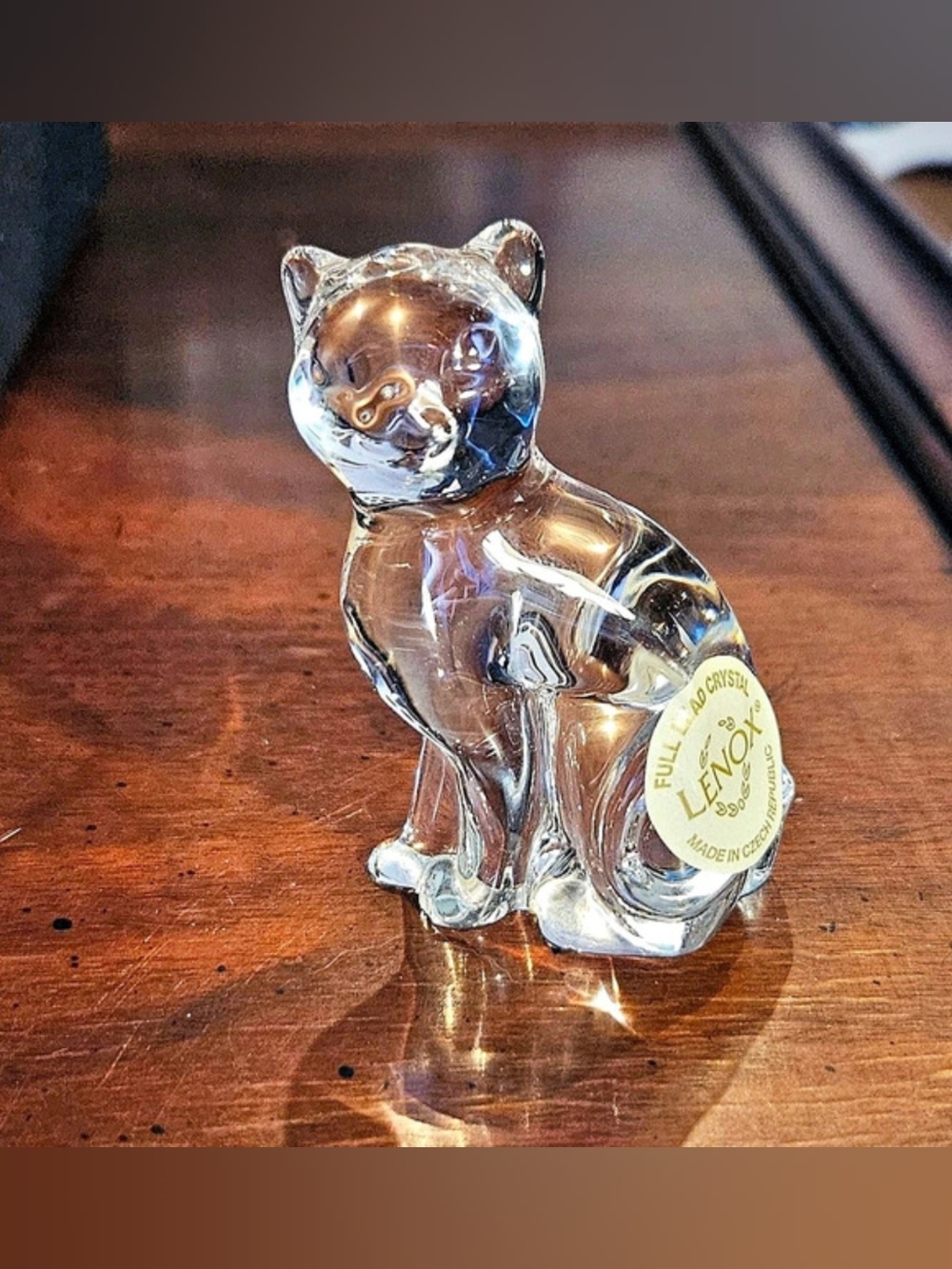 Lenox Full Lead Crystal Cat Figurine